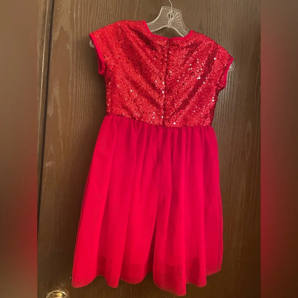 COPY - Oshkosh B’gosh Red Sequin Tulle Dress Girls Sz-7 - Picture 9 of 10